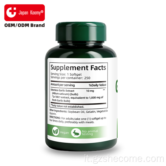 Estratto di aglio alle erbe Softgel Supporto cardiovascolare